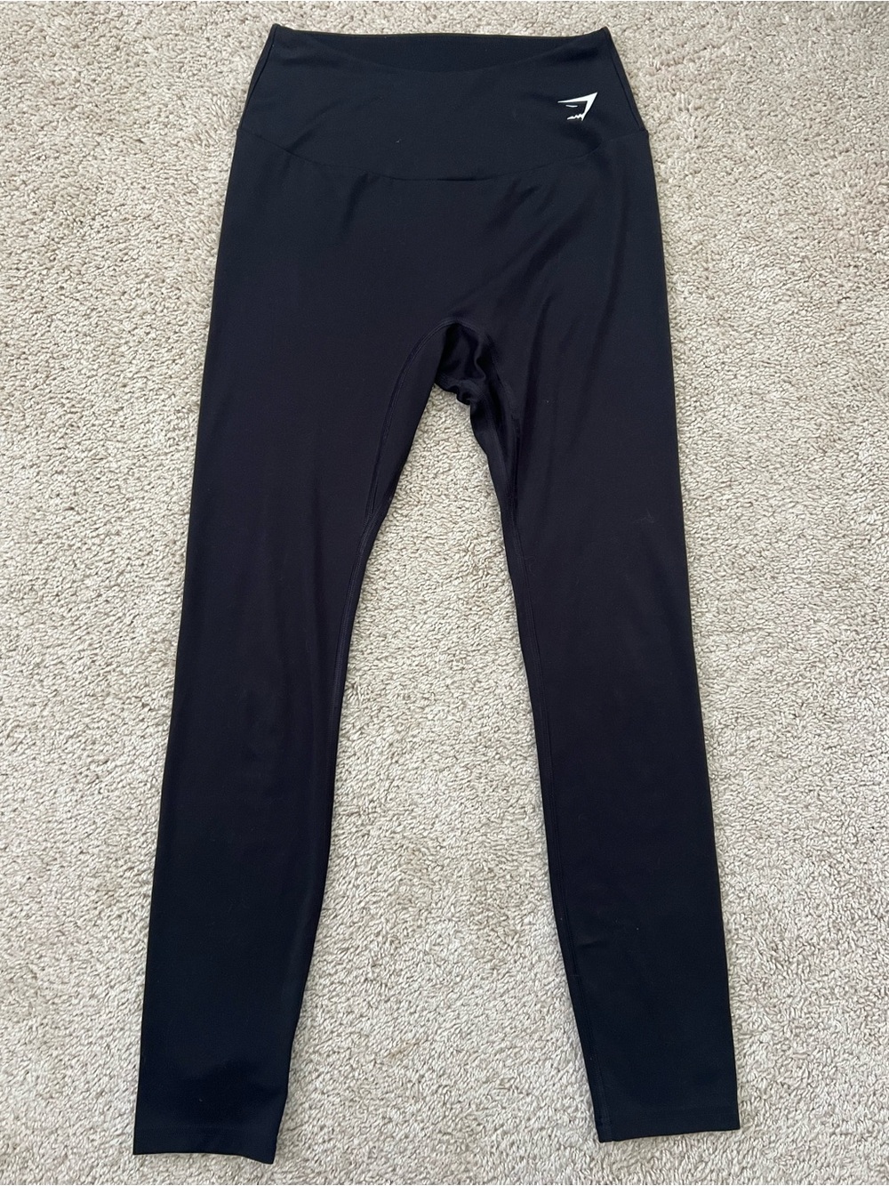 Gymshark Women’s Ankle Stretch Gym & Training Leggings Black Solid Logo Small